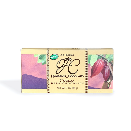 Criollo Dark Individual Bar, 3oz - Original Hawaiian Chocolate Factory.