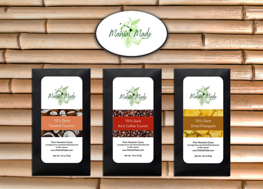 Inclusions - 70% Dark - Flavored Chocolate Bars - Mahi'ai Made