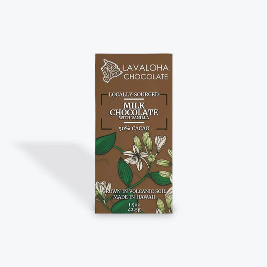 Milk Chocolate W/Vanilla - 50% Bar - Lavaloha Chocolate
