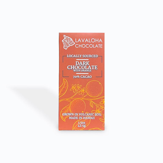 Dark Chocolate W/Orange - 70% Bar - Lavaloha Chocolate