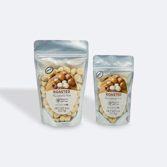 Dry Roasted Premium Hawaiian Macadamias, 8 oz - Ahualoa Family Farms