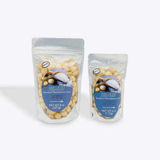 Sea Salt - Roasted Macadamia Nuts, 8 oz - Ahualoa Family Farms