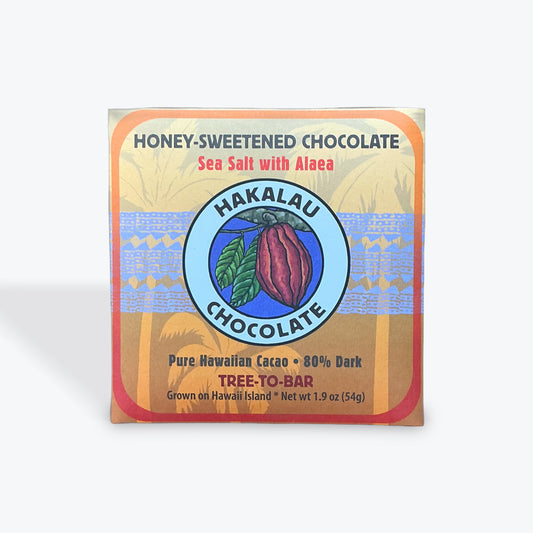 Hawaiian Red Sea Salt (Alaea) Bar - 80% - Hakalau Chocolate