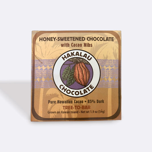 With Cacao Nibs Bar - 85% - Hakalau Chocolate