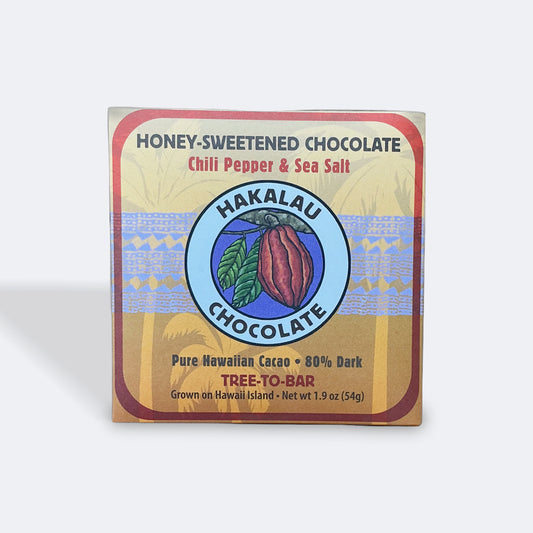 Chili Pepper & Sea Salt Bar- 80% - Hakalau Chocolate