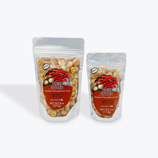 Chili Spiced - Roasted Macadamia Nuts, 4 oz - Ahualoa Family Farms